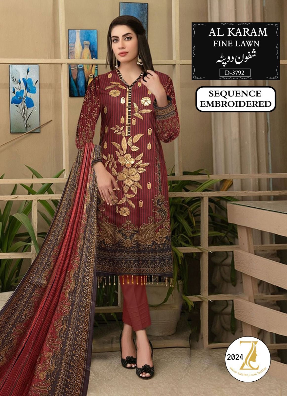 Exquisite Chiffon Dupata Collection 2024: Front Embroidered, Back Printed - Ready for Summer